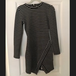 Olivaceous Black and white stripe cocktail dress!